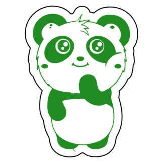 Shy Panda Sticker (Green)